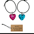 Set Of 2 Heart Pendants Choose Ur Color Comes with its cord Perfect for Girls & Teens Vibrant Colors Lightweight Plastic Ready to Wear Ideal for Gifting
